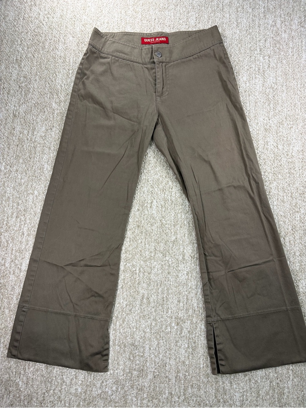 Guess Vintage 90’s Women's Olive Cropped Wide-Leg Pants